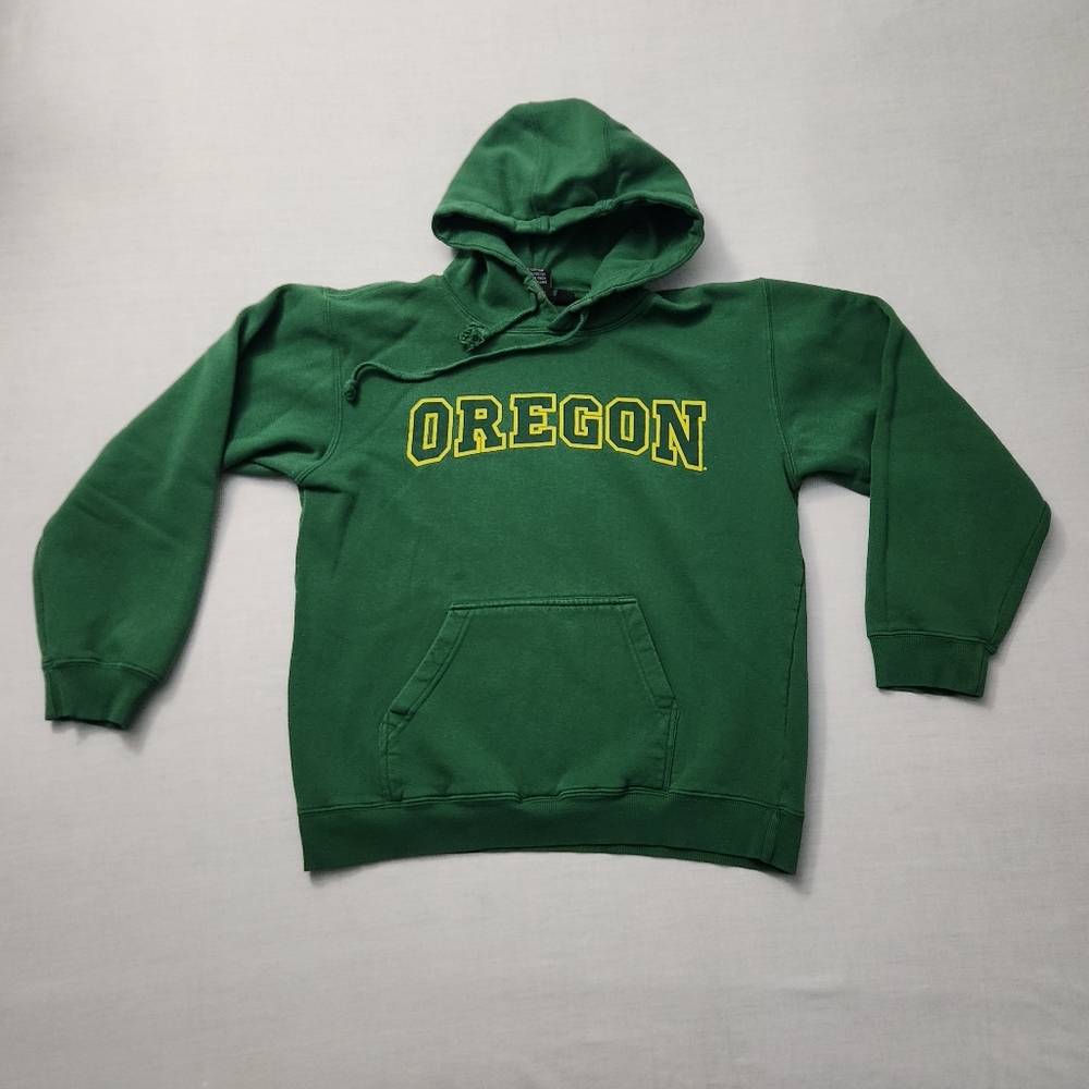Adult Oregon Spellout Hoodie Sweatshirt Sz S Green